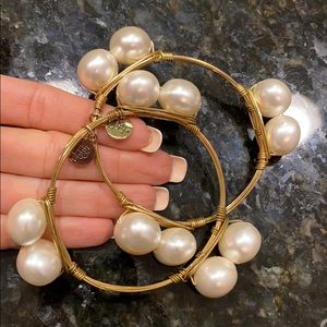 Bourbon and Bowties pearl bracelets